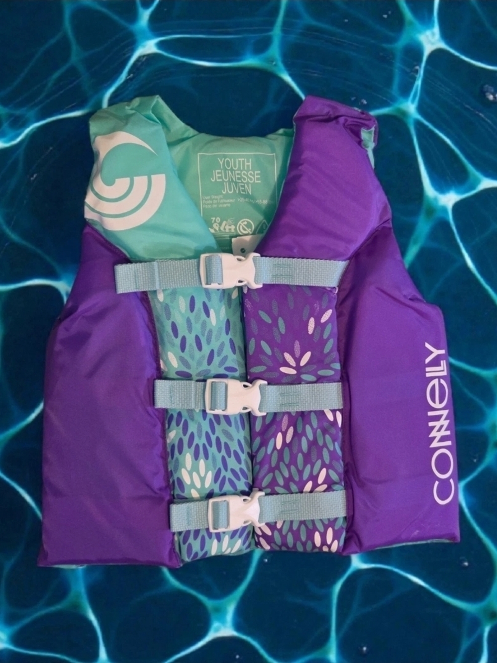 Connelly Youth Life Jacket - Teal & Purple